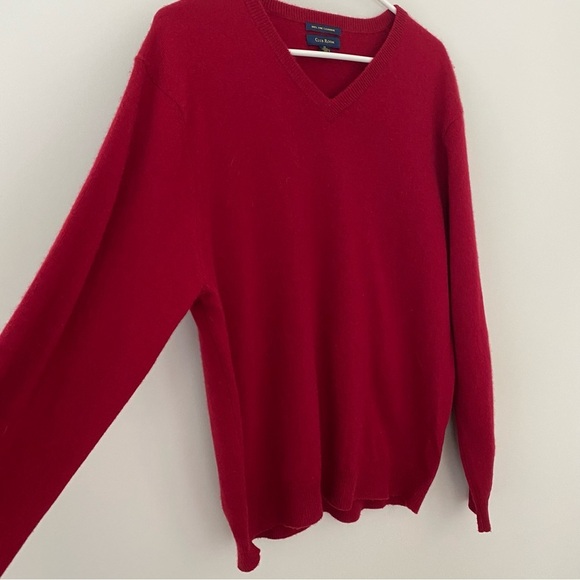 Men’s Club Room 100% Fine Cashmere V Neck Sweater Red size M - Picture 2 of 7